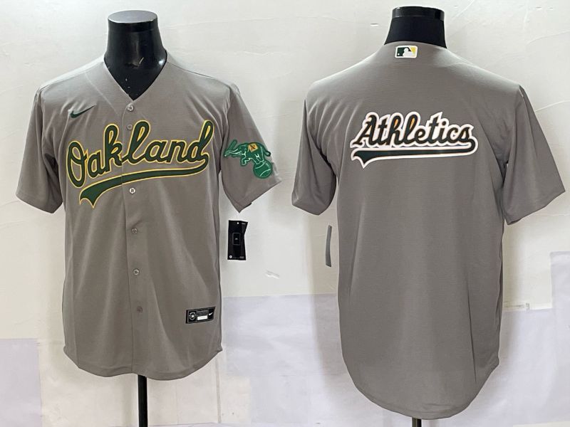 Men Oakland Athletics Blank Grey Nike 2025 MLB Jersey 02